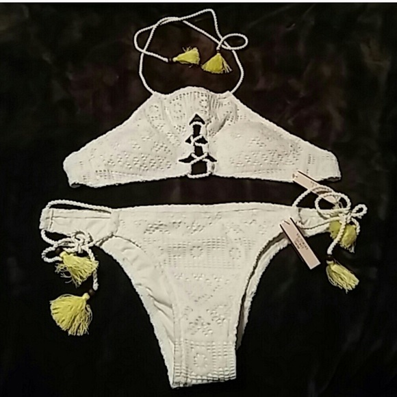 Victoria's Secret Other - New Victoria’s Secret White Crochet Lace Swimsuit
